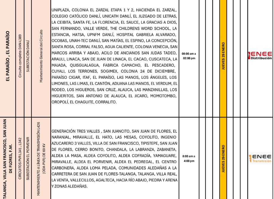 Lista de colonias que no tendrán luz pasado mañana