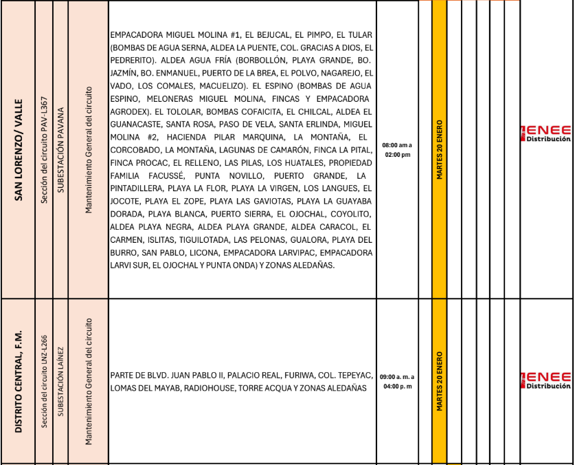 Lista de colonias que no tendrán luz pasado mañana