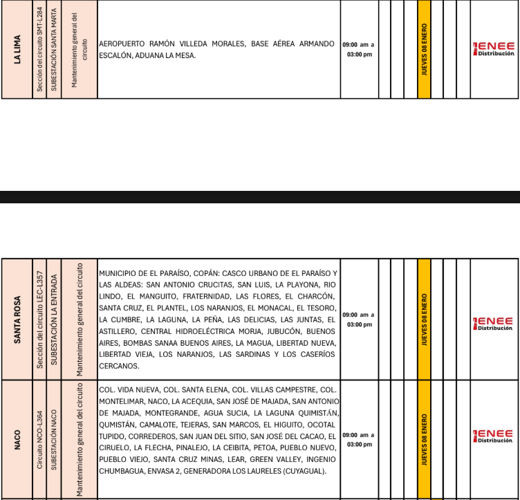 Lista de colonias que no tendrán luz pasado mañana