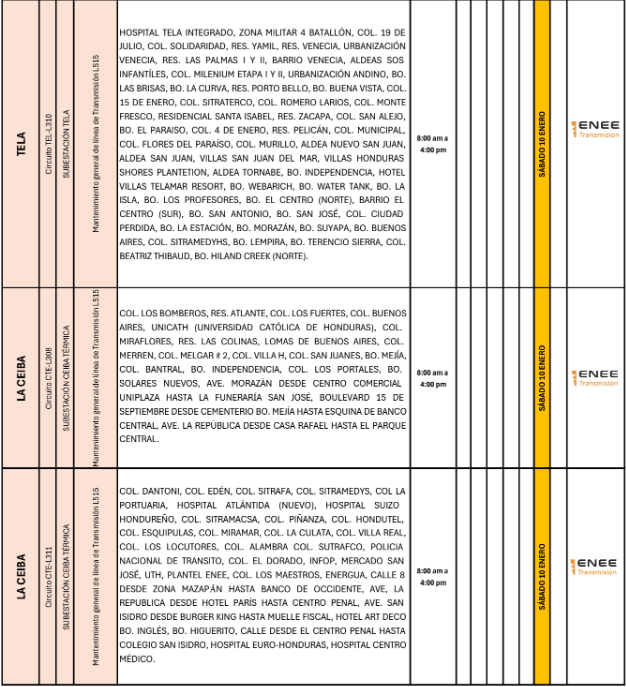 Lista de colonias que no tendrán luz pasado mañana