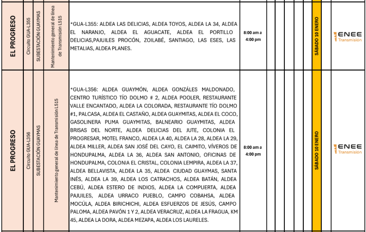 Lista de colonias que no tendrán luz pasado mañana