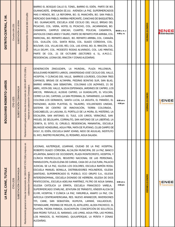 Lista de colonias que no tendrán luz pasado mañana