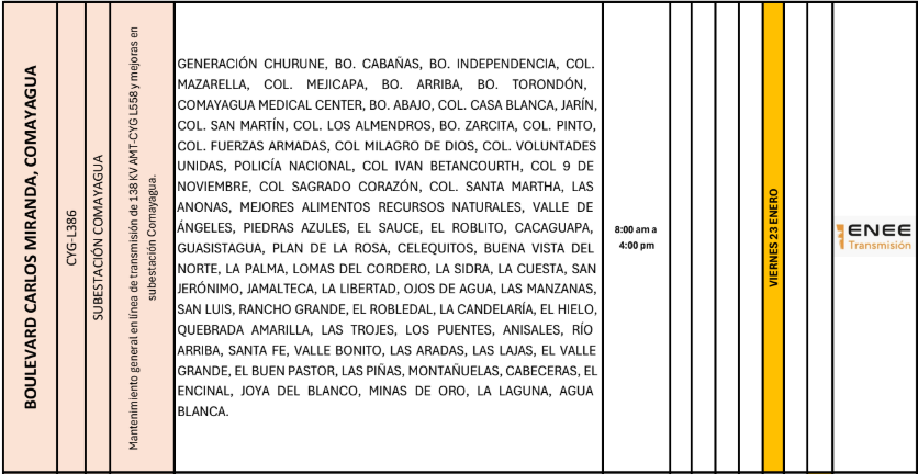 Lista de colonias que no tendrán luz pasado mañana