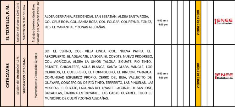 Lista de colonias que no tendrán luz pasado mañana