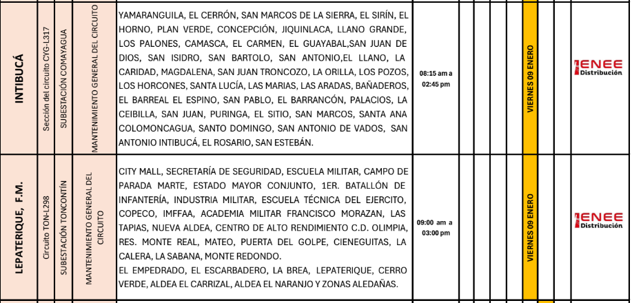 Lista de colonias que no tendrán luz pasado mañana