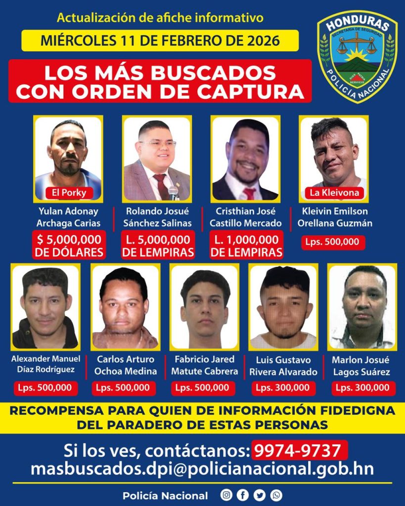 Afiche de la Policía Nacional, en el que ya no figura el general (r) Romeo Vásquez Velásquez.