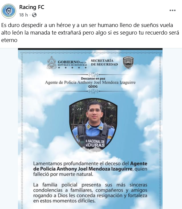 Captura de pantalla de la publicación