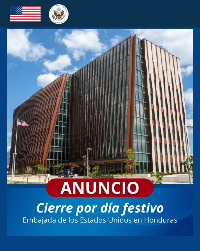 Comunicado de la Embajada de Estados Unidos en Honduras