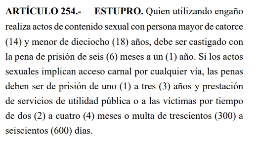 Artículo del Código Penal