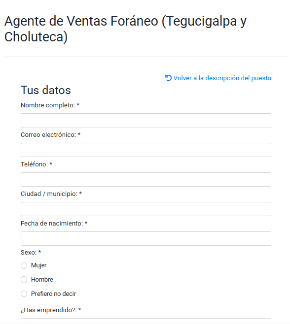 Captura de pantalla de la plataforma