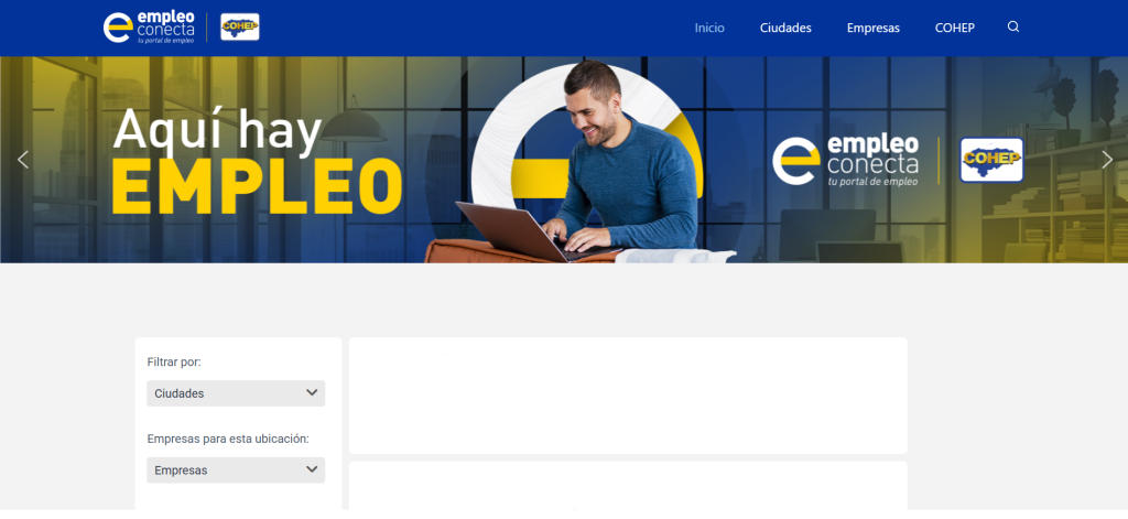 Captura de pantalla de la plataforma