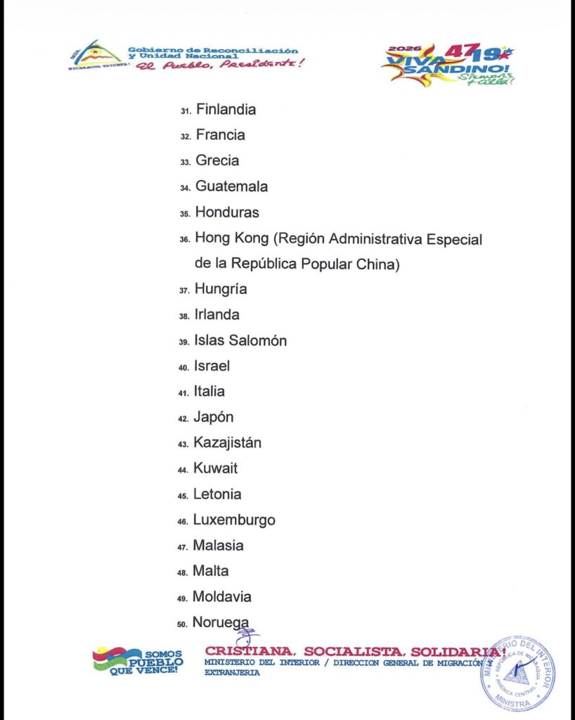 Comunicado de Nicaragua