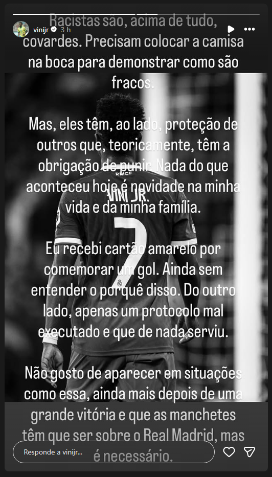 Pronunciamiento de Vinicius Jr tras el partido Benfica vs Real Madrid.