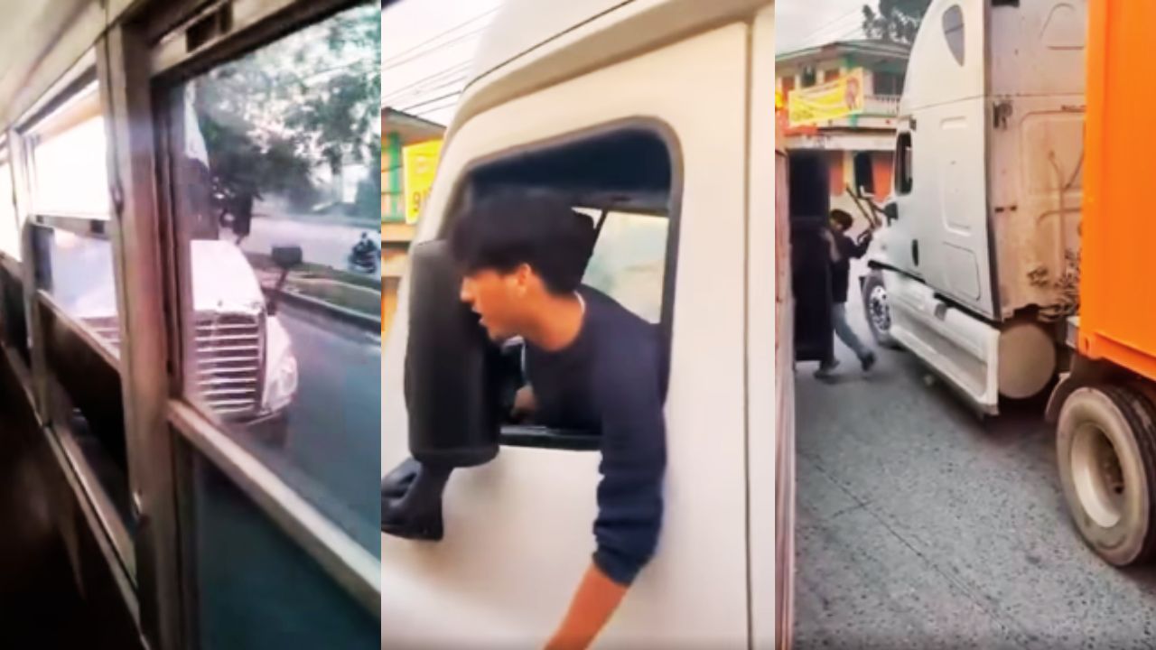 Imagen de 'Nos volvió a pegar' | Vídeo: Conductor de rastra golpeó bus urbano y amenazó operarios