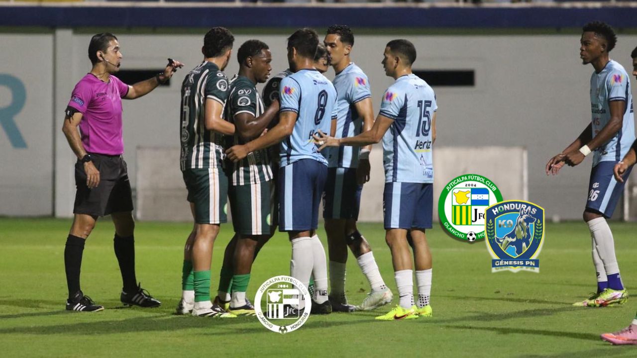 Con un 'de camerino' y un golazo de tiro libre' Juticalpa y Génesis se reparten los puntos