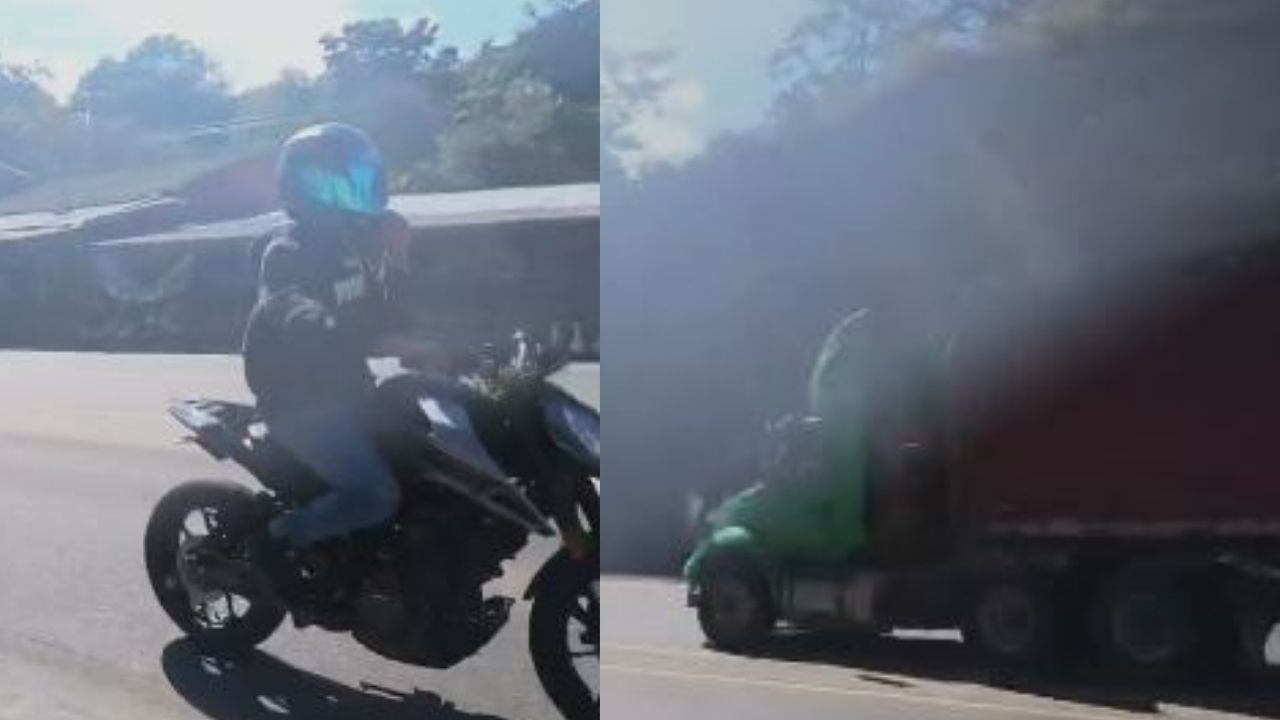 Imágenes muestran muerte de motociclista al impactar contra rastra en CA-5