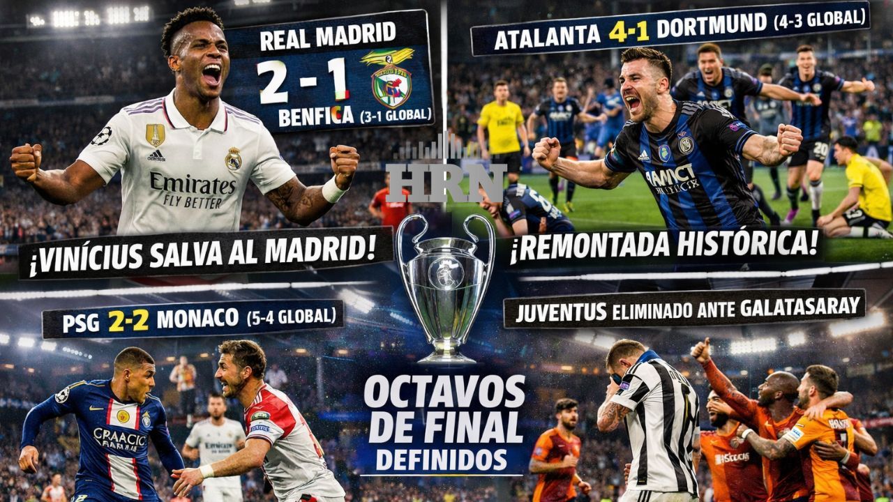 ¡Vinícius salva al Madrid! Listos los octavos de la Champions League