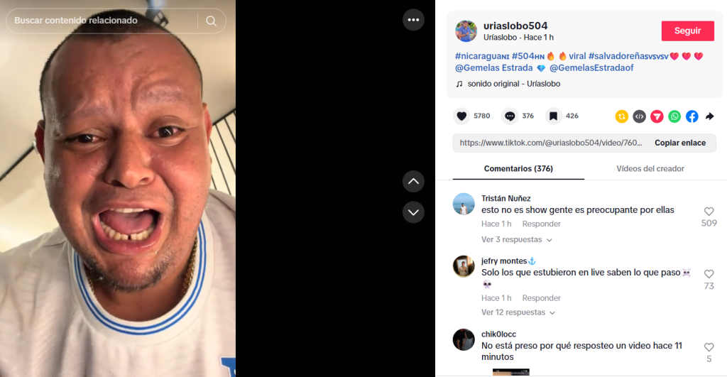 Captura de pantalla de una publicación de Urías Lobo