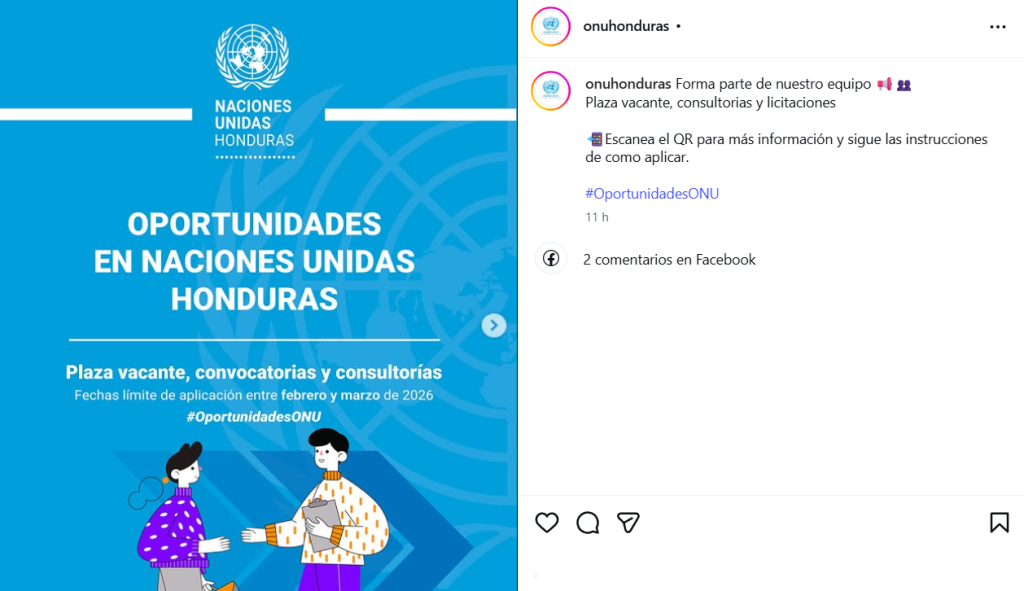 Captura de pantalla de la publicación