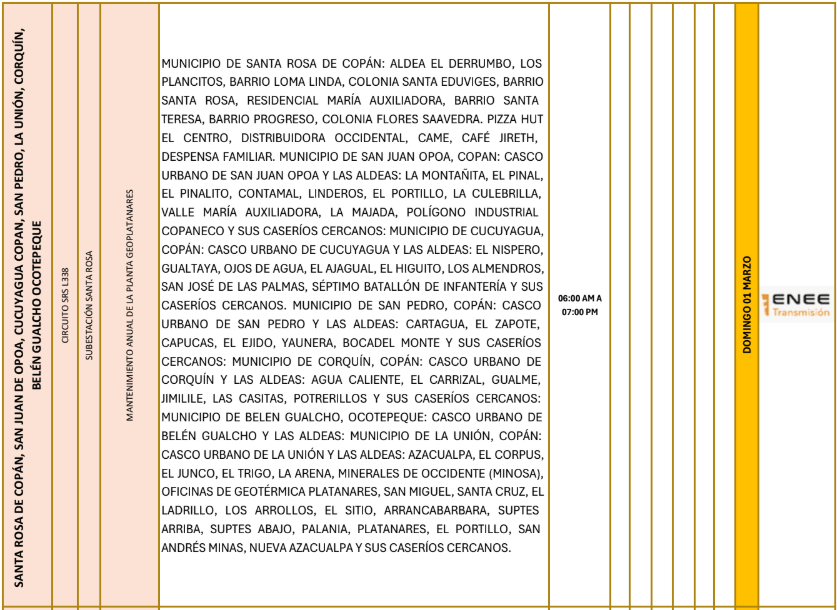 Lista de colonias que no tendrán luz pasado mañana