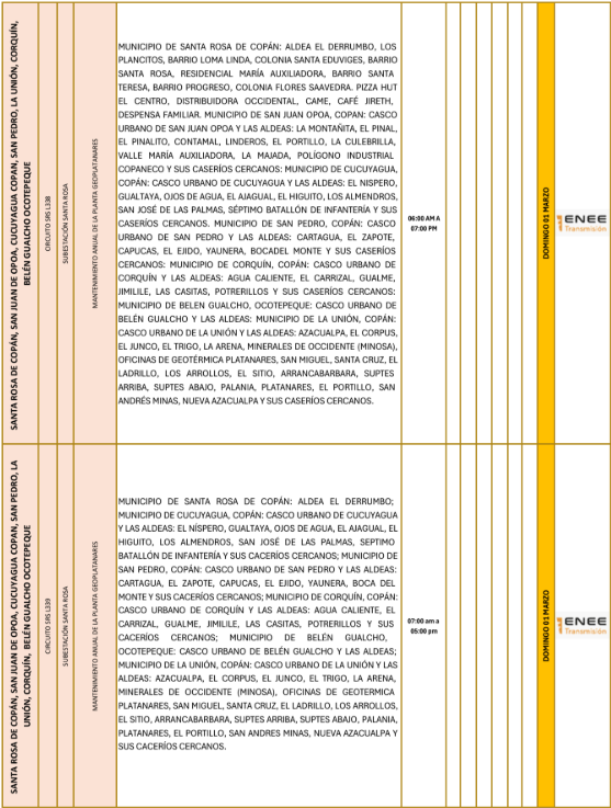 Lista de colonias que no tendrán luz pasado mañana