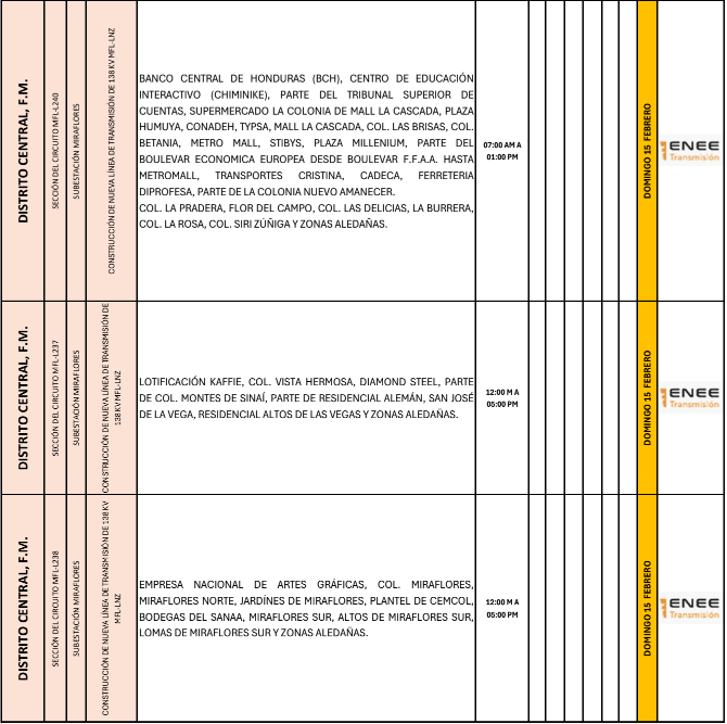 Lista de colonias que no tendrán luz pasado mañana