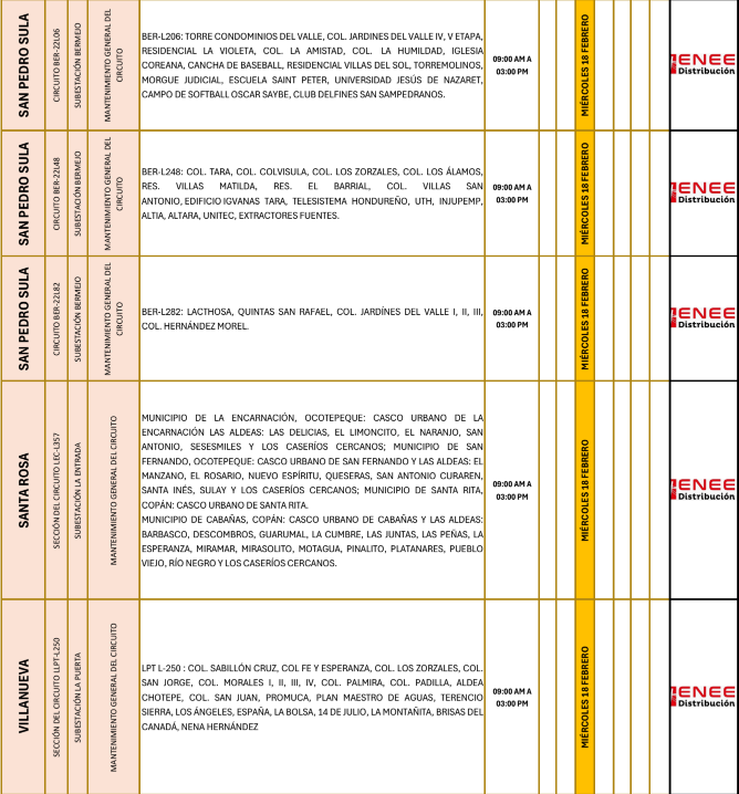 Lista de colonias que no tendrán luz pasado mañana