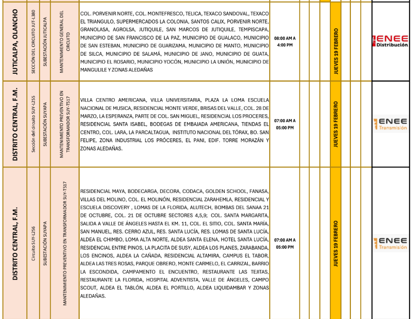 Lista de colonias que no tendrán luz pasado mañana