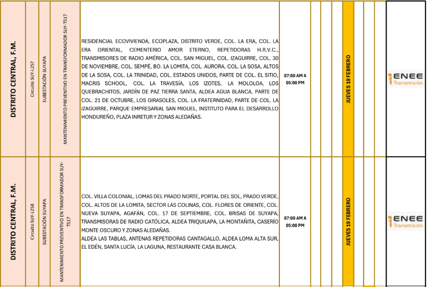 Lista de colonias que no tendrán luz pasado mañana