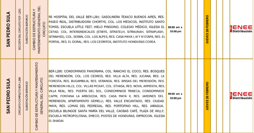 Lista de colonias que no tendrán luz pasado mañana