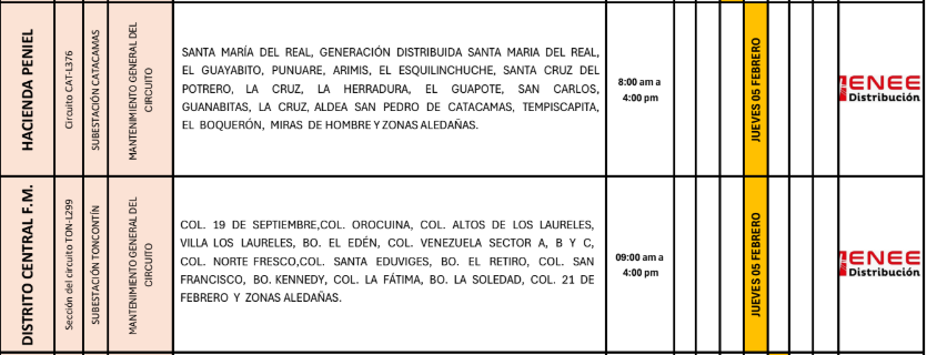 Lista de colonias que no tendrán luz pasado mañana