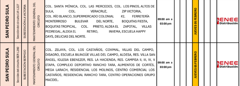 Lista de colonias que no tendrán luz pasado mañana