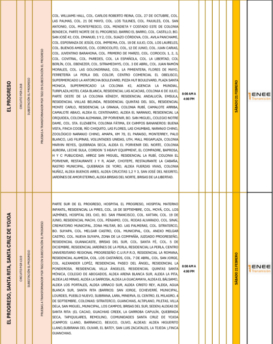 Lista de colonias que no tendrán luz pasado mañana