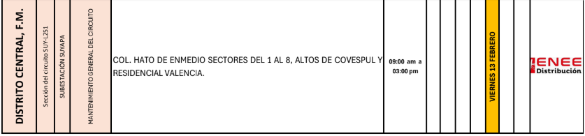 Lista de colonias que no tendrán luz pasado mañana