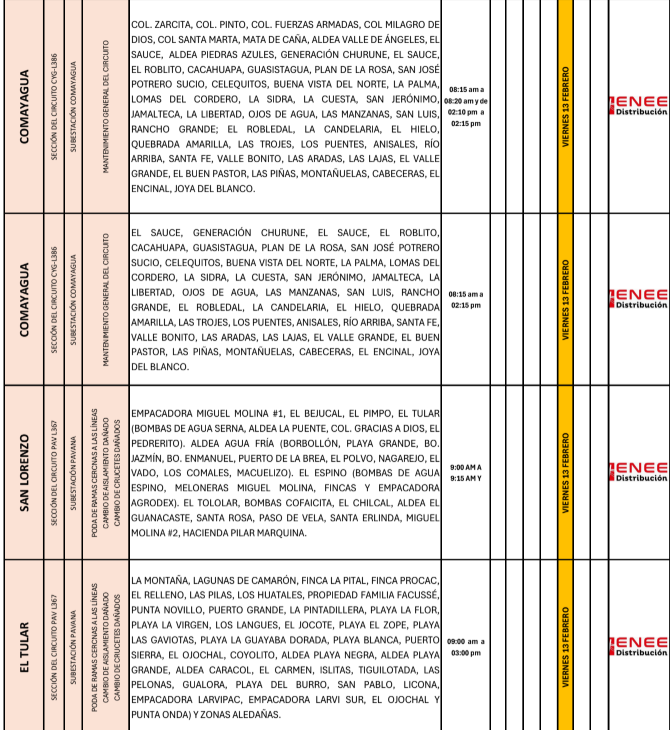 Lista de colonias que no tendrán luz pasado mañana