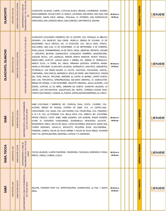 Lista de colonias que no tendrán luz pasado mañana
