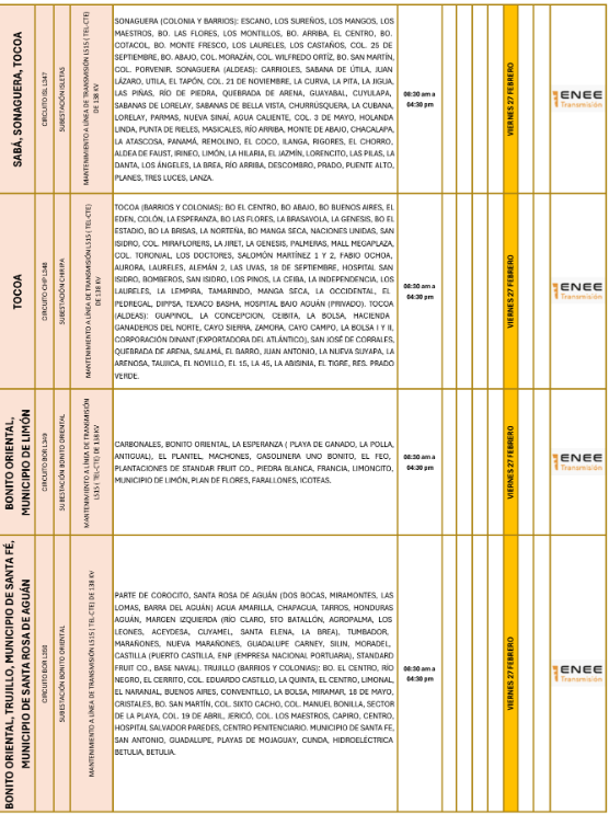 Lista de colonias que no tendrán luz pasado mañana