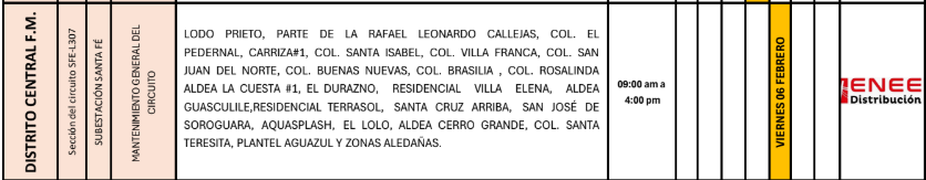 Lista de colonias que no tendrán luz pasado mañana