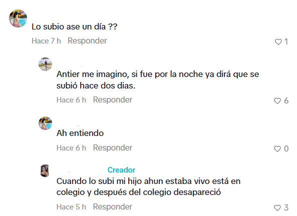 Captura de pantalla de los comentarios