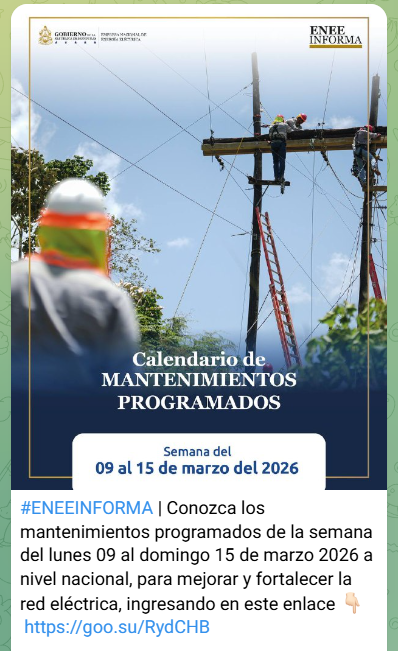 Programación de cortes de energía de la ENEE en Honduras