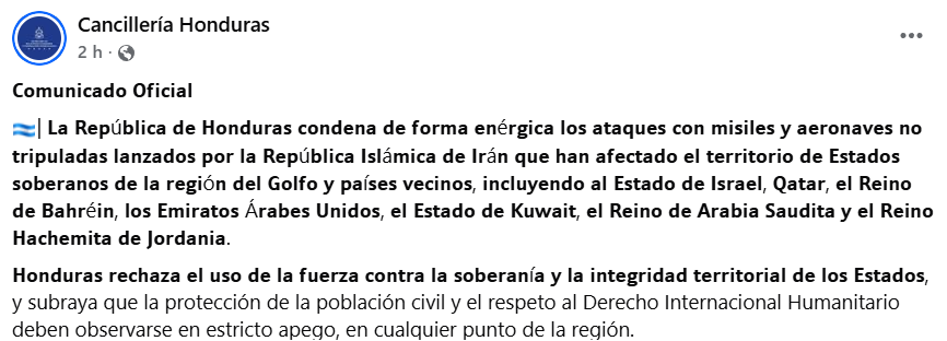 Captura de pantalla de la publicación