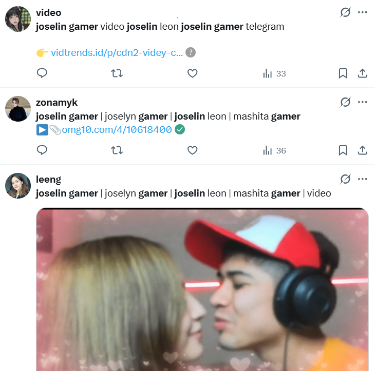 Captura de pantalla de una publicación en la que se menciona la supuesta existencia del video filtrado de Joselin Gamer, también conocida como 'Joselin León'