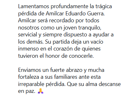 Captura de pantalla de la publicación