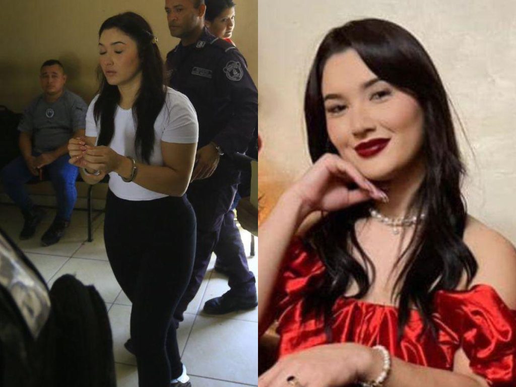 Dos fotos de la joven