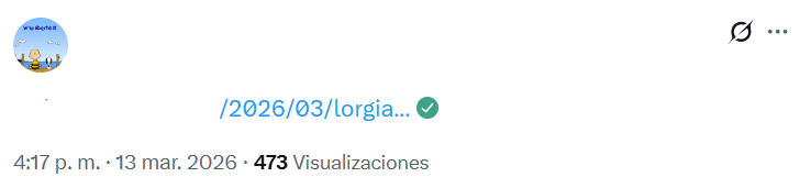 Captura de pantalla de una publicación en la que se menciona el video filtrado de Lorjia, el cual es viral en Twitter y Telegram