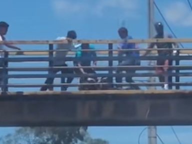 Imagen de Tremendo castigo: Video muestra paliza contra asaltante en Tegucigalpa