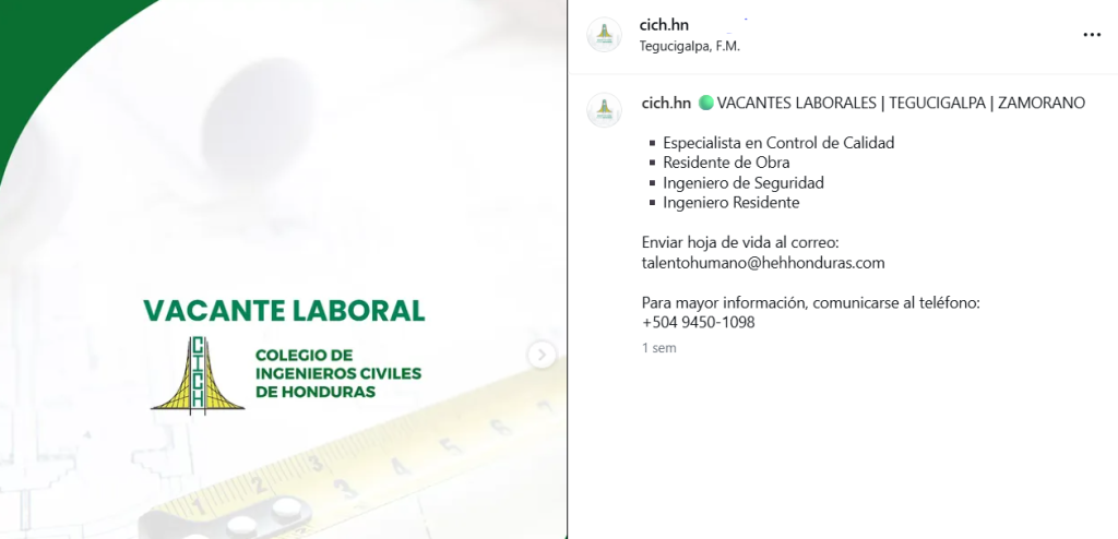 Captura de la publicación