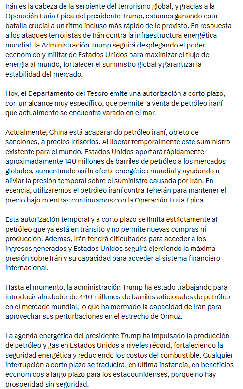 Captura de pantalla de la publicación