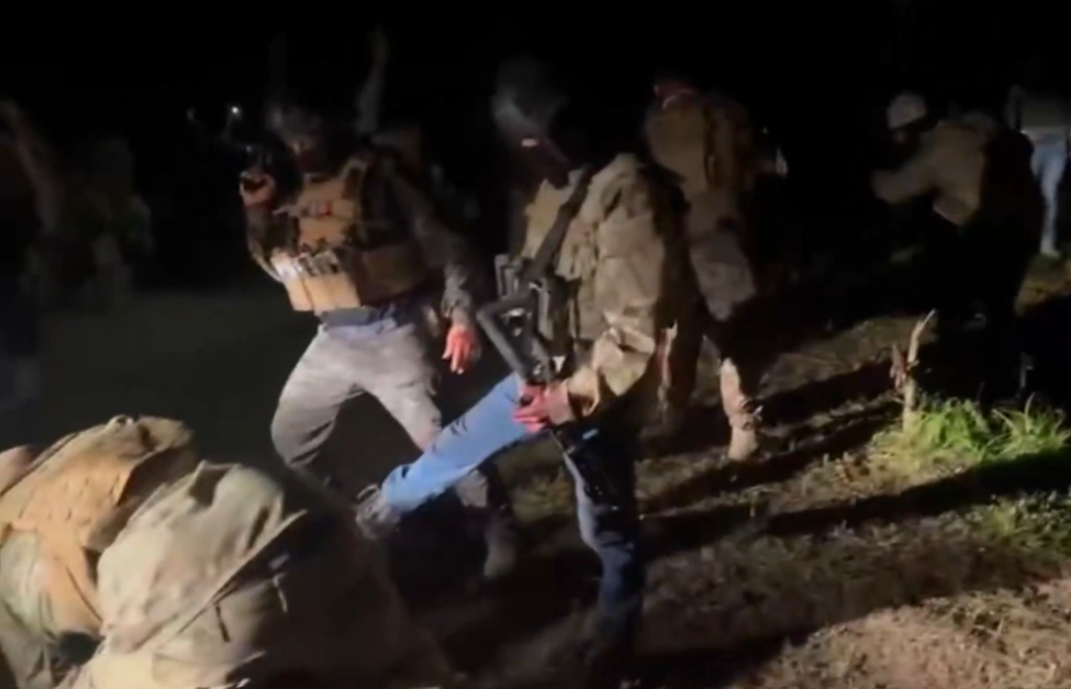 Captura de pantalla del video del CJNG en Coatzacoalcos, en Veracruz