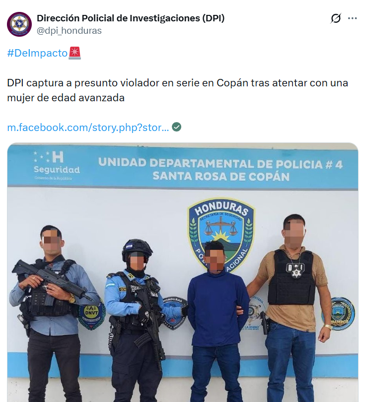 Captura de pantalla de la publicación